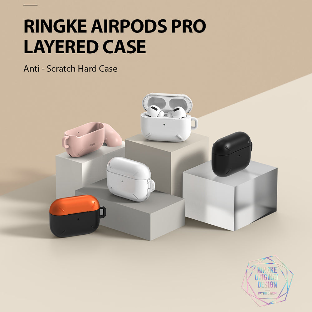 ringke layered case for apple airpods pro made with anti scratch pc black - various color options available