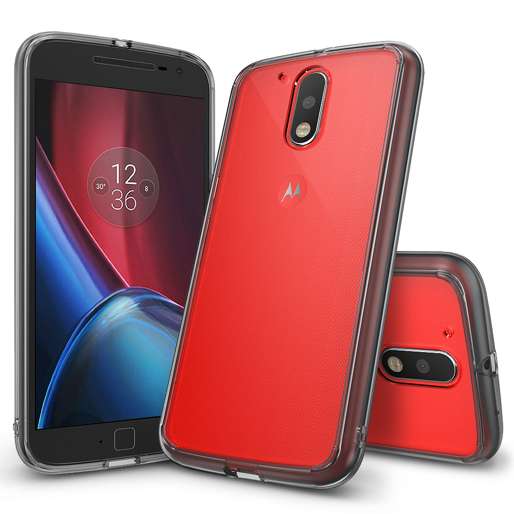 ringke fusion clear transparent hard back cover case for moto g4 and g4 plus main smoke black