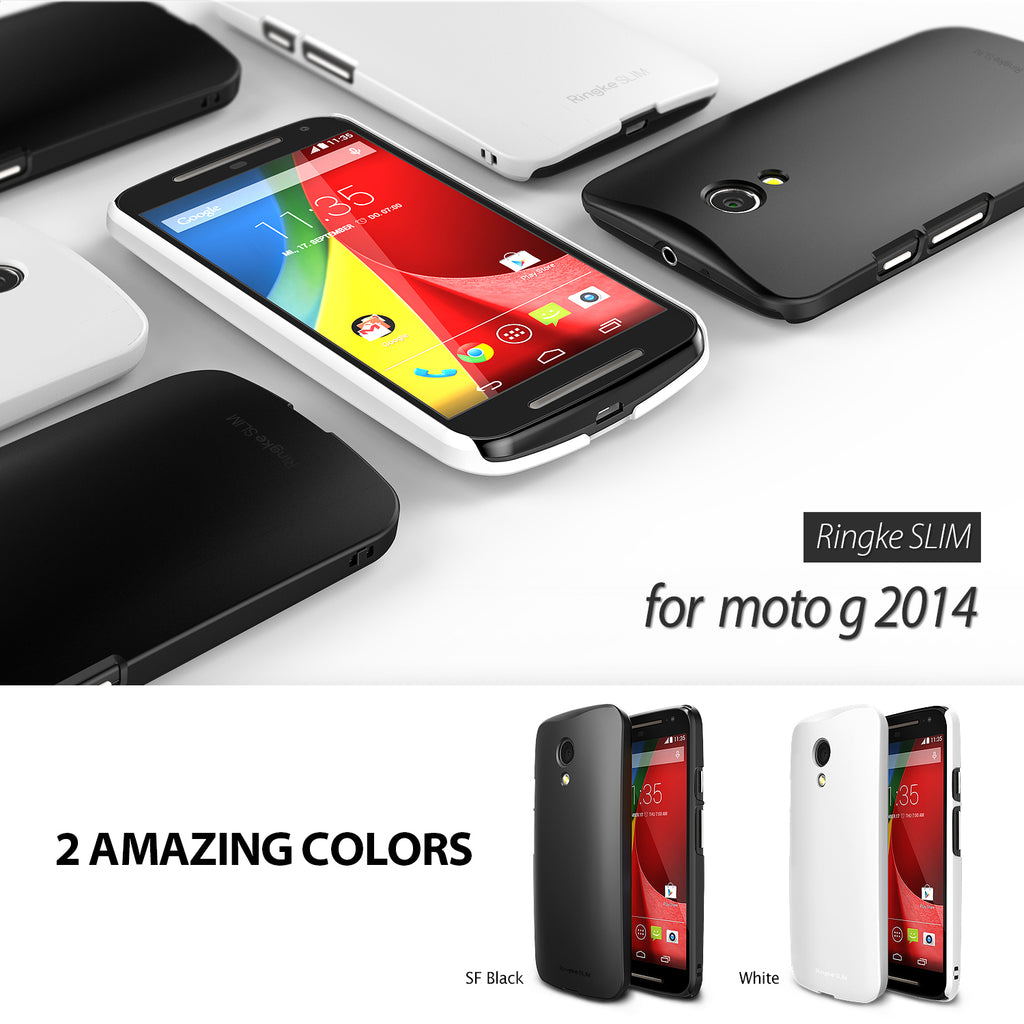 ringke slim thin lightweight hard pc back case cover for moto g 2014 2nd gen