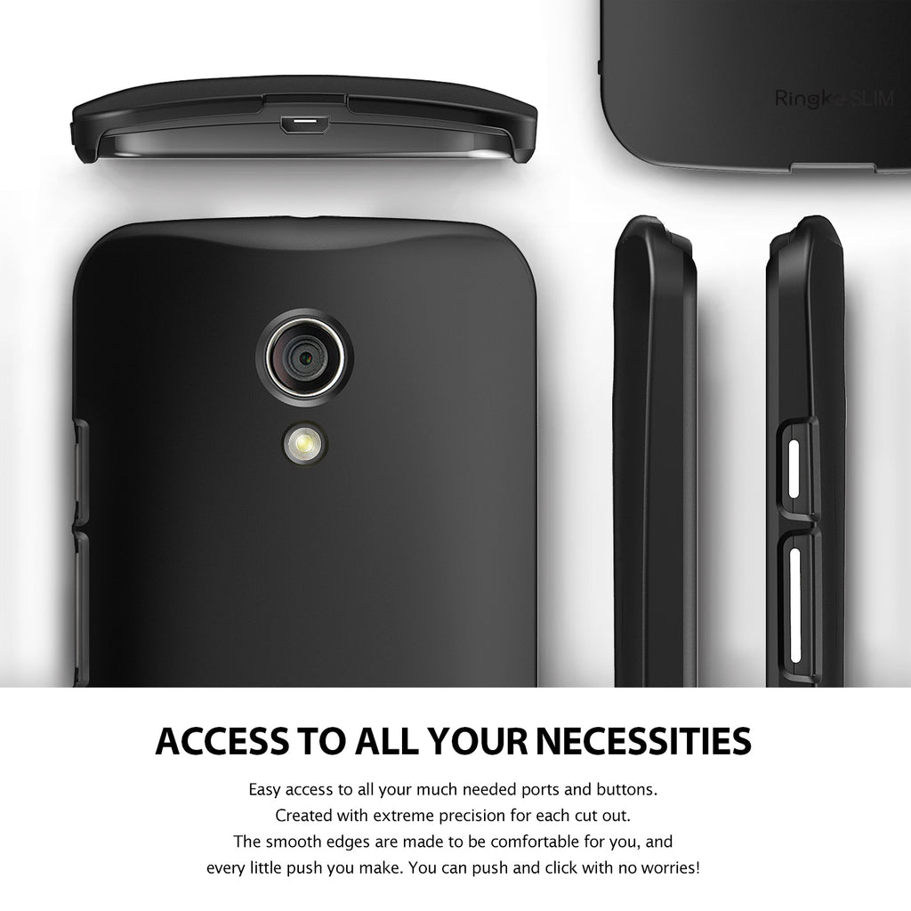 ringke slim thin lightweight hard pc back case cover for moto g 2014 2nd gen access to all ports