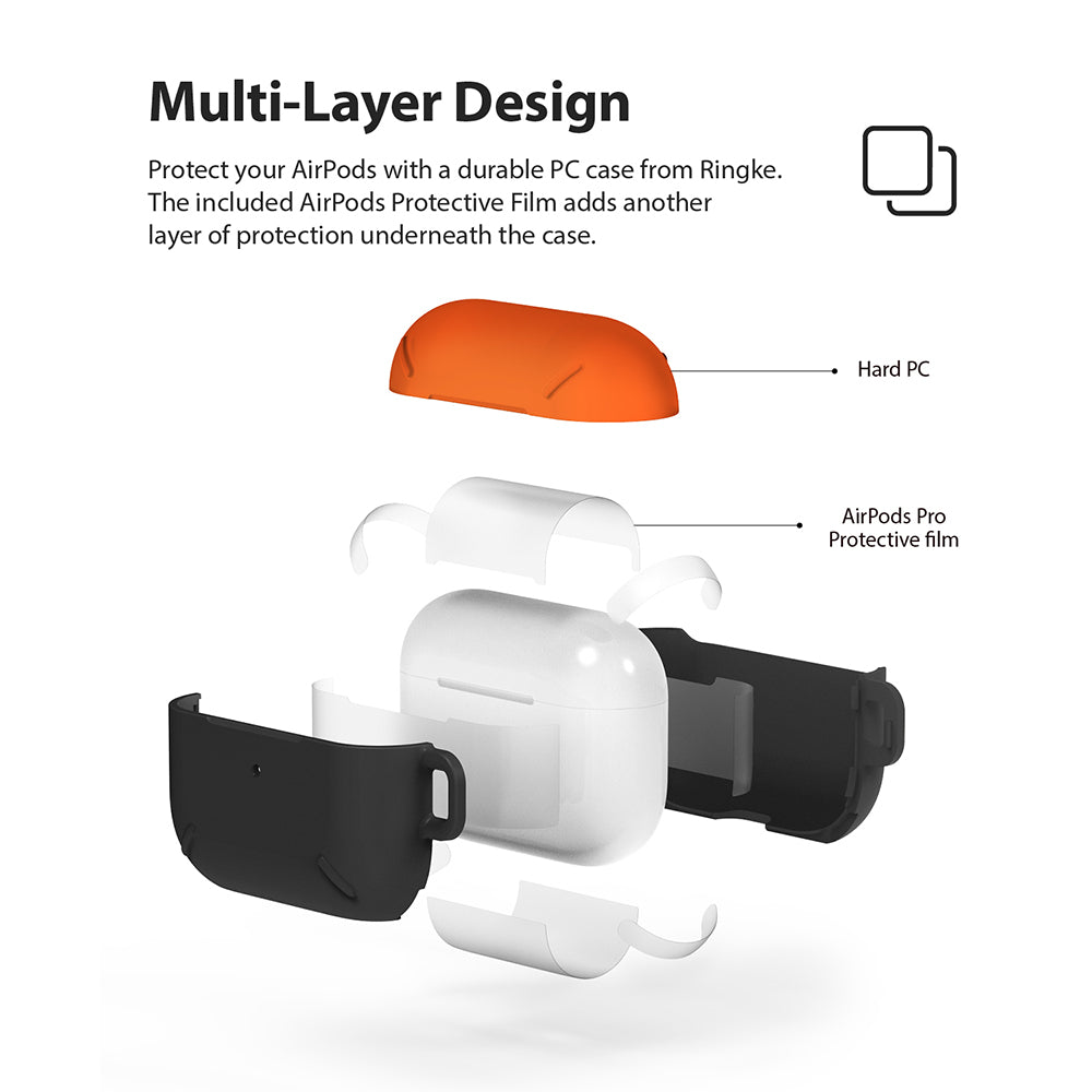 ringke layered case for apple airpods pro - multi layer design with inner protective film
