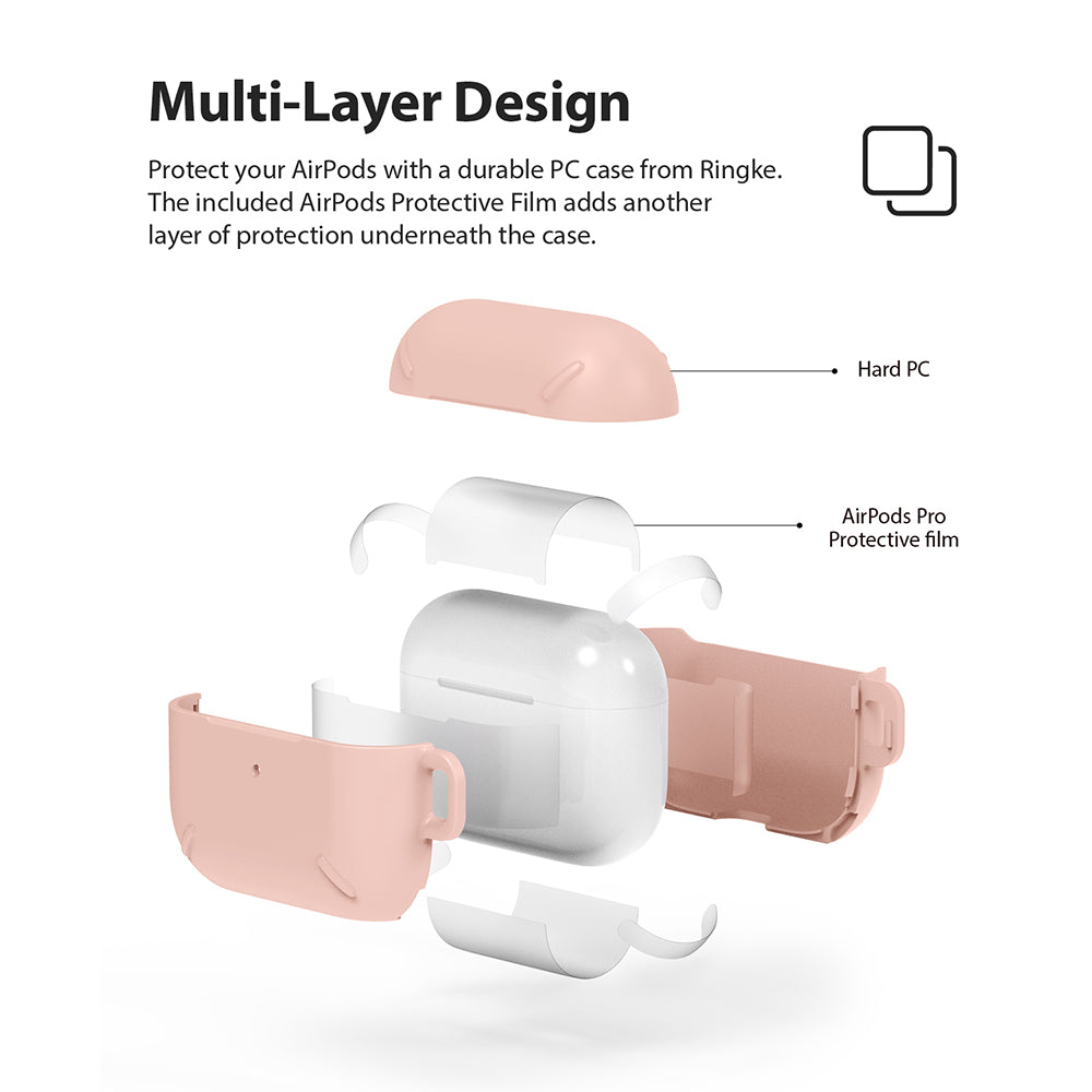 ringke layered case for apple airpods pro made with scratch resistant hard pc - multi layer design with inner protective film