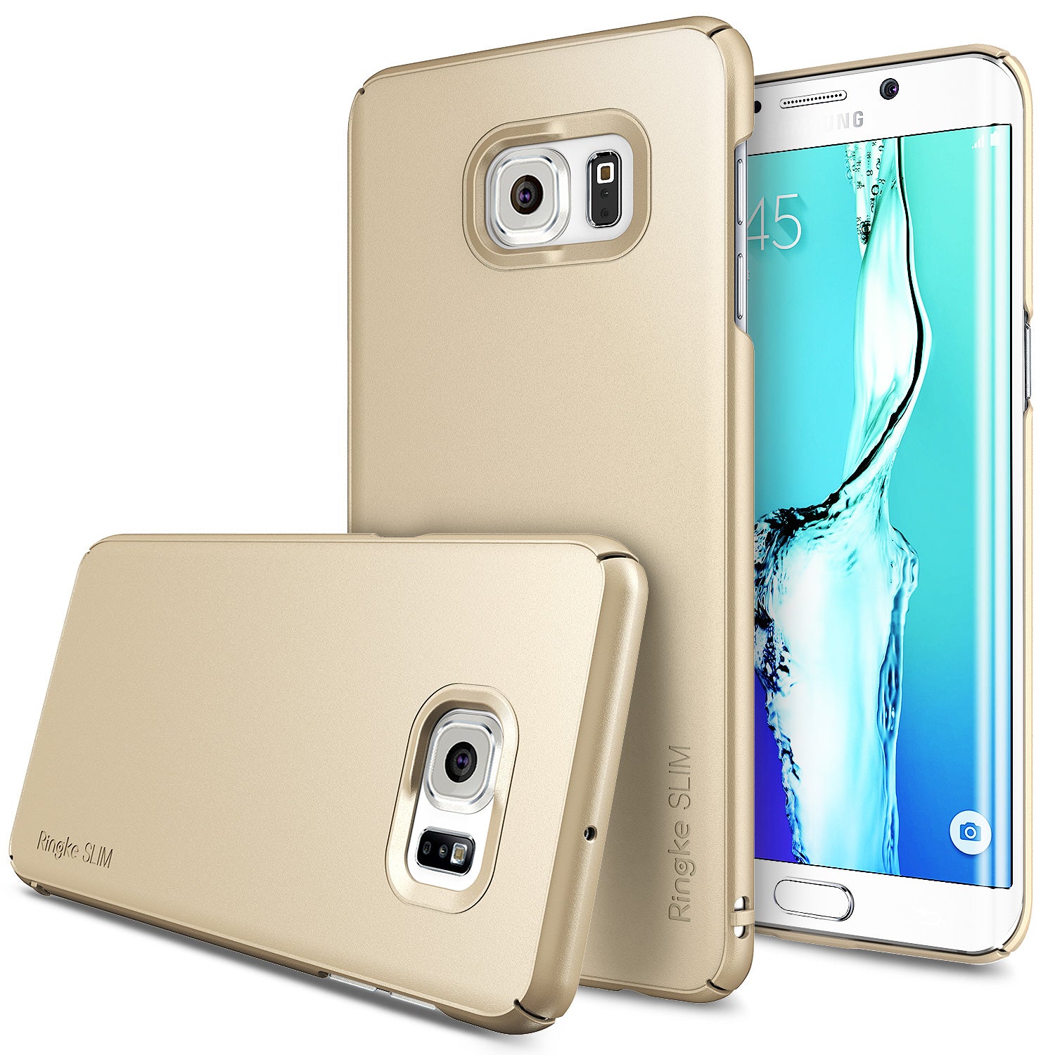 ringke slim premium thin hard pc lightweight cover case for galaxy s6 edge plus royal gold