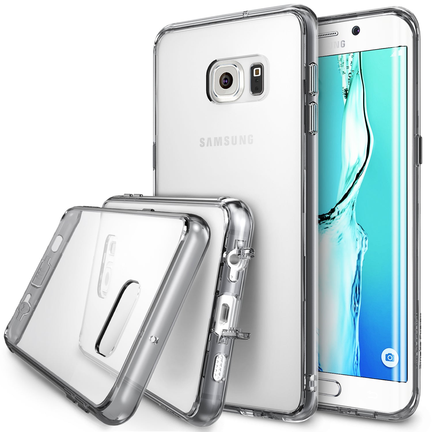 ringke fusion transparent clear hard back cover case for galaxy s6 edge plus smoke black
